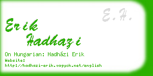 erik hadhazi business card